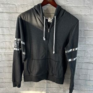 Victoria's Secret Pink Gray Hoodie with Chicago sequins